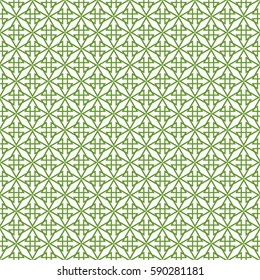 Tile vector pattern with green decoration on white background