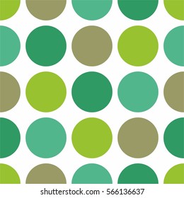 Tile vector pattern with green dots on white background