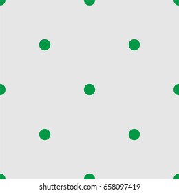 Tile vector pattern with green polka dots on grey background