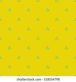 Tile vector pattern with green triangles on yellow background