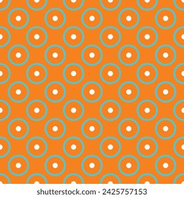 Tile vector pattern with grey polka dots on pink orange background