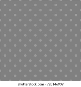Tile vector pattern with grey polka dots on dark background