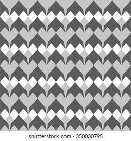 Tile vector pattern with hearts on black background for decoration wallpaper