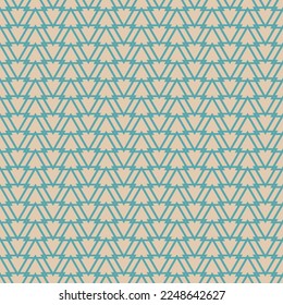 Tile vector pattern with mint blue triangles on pastel grey background for seamless decoration wallpaper