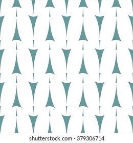 Tile vector pattern with mint green arrow print on white background