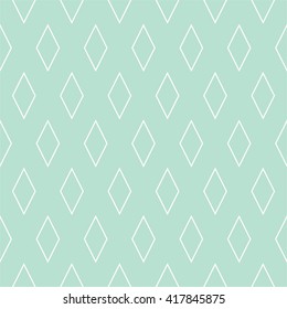 Tile vector pattern or mint green and white wallpaper background