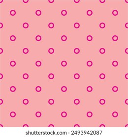 Tile vector pattern with neon pink dots on pastel pink background