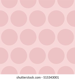 Tile vector pattern with pink polka dots on pastel background