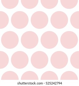 Tile vector pattern with pink polka dots on white background
