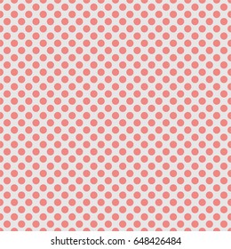 Tile vector pattern with pink polka dots on grey background