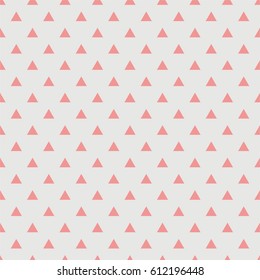Tile vector pattern with pink triangles on grey background