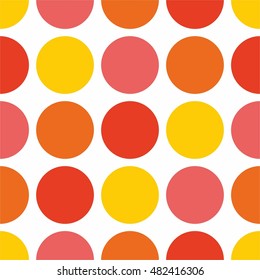 Tile vector pattern with polka dots on white background