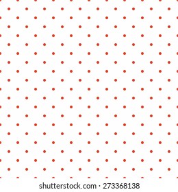 Tile vector pattern with red polka dots on white background
