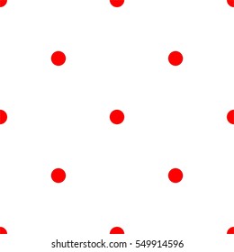 Tile vector pattern with red polka dots on white background