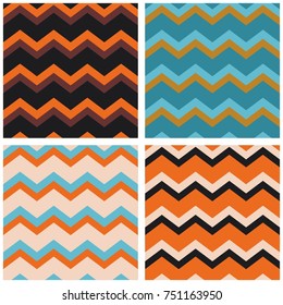 Tile vector pattern set with zig zag background