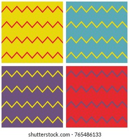 Tile vector pattern set with zig zag background