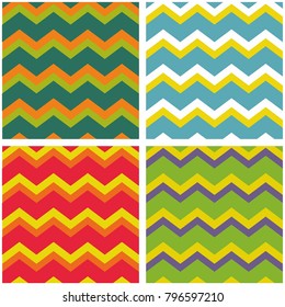 Tile vector pattern set with zig zag background