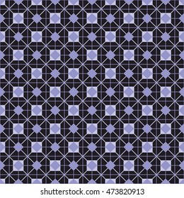 Tile vector pattern or violet blue and black wallpaper background