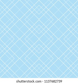 Tile vector pattern with white ornament on blue background