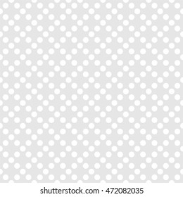 Tile vector pattern with white polka dots on grey background