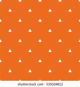 Tile vector pattern with white triangles on orange background
