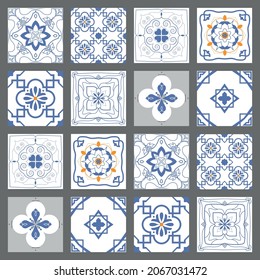 Tile, vintage mosaic background pattern. Spanish, Moroccan decoration ornament