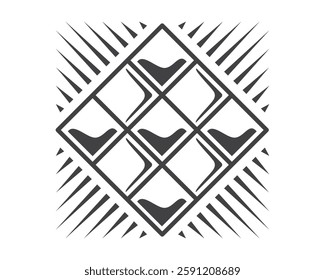 Tile wall icon with cement adhesive isolated on white background. Laying tiles simple shape. Vector illustration