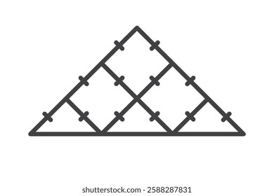 Tile wall line icon isolated on white background. Decorative laying tiles to bathroom, kitchen and others. Vector illustration