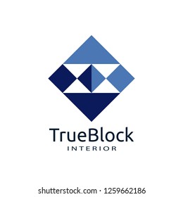 tile wall logo icon for carpet, floor, ceramic industry. hexagon square abstract symbol. minimal sign concept design template vector illustration