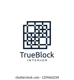 tile wall logo icon for carpet, floor, ceramic industry. hexagon square abstract symbol. minimal sign concept design template vector illustration