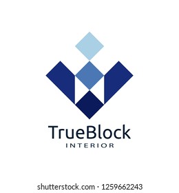 tile wall logo icon for carpet, floor, ceramic industry. hexagon square abstract symbol. minimal sign concept design template vector illustration