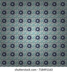 Tile for wallpaper or fabric. Seamless pattern with plaid. Checkered vector seamless pattern with grunge texture and abstract neutral, violet and blue flowers.