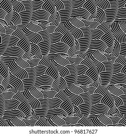 Tile with waves in black and white colors