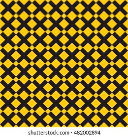 Tile yellow and black x cross vector pattern