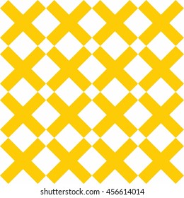 Tile yellow and white x cross vector pattern