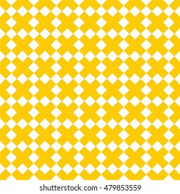 Tile yellow and white x cross vector pattern