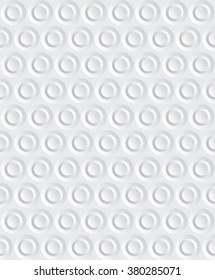 Tileable 3d modern recurring button rows of creative concept design techno textural fond of convex nut discs. Geometric emboss wallpaper. Trendy artistic extruded style grey template. Closeup view