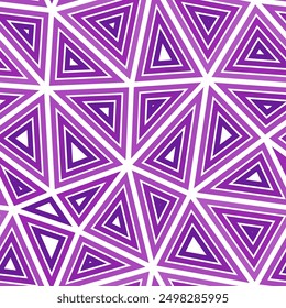 Tileable abstract background. Big triangle size. Multiple repeated inner triangles. Single color tone style. Repeatable pattern. Trending vector tiles. Seamless vector illustration.