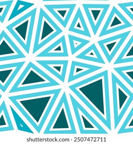 Fondo abstracto en mosaico. Grandes triángulos de tamaño. Formas sólidas en marcos. Estilo de tono de un solo color. Patrón repetible. Tendencias de azulejos de Vector. Mezcla de Ocean Teal.