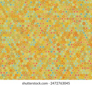 Tileable abstract background. Geometric elements of varied style and color. Regular hexagon shapes. Tileable pattern. Seamless background. Superb vector illustration.