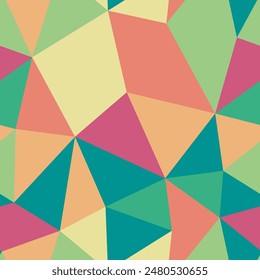 Tileable abstract background. Medium triangle size. Repeatable pattern. Trending vector tiles. Cool Earthy Tones Palette. Seamless vector illustration.