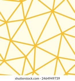 Tileable abstract background. Yellow color. Large triangles size. Regular lines weight. Repeatable pattern. Seamless tileable vector illustration.