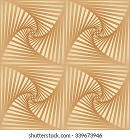Tileable art quadrangle salient shape optical illusion op volumetric trickery form tracery template. Beige and cream tile creative recurring concave zigzag whirlpool torsion fan blades grid backdrop