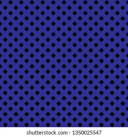 Tileable artistic vibrant blue quadrangle shape spliced form template. Trendy dark ultramarine cubic carpet element. Bright navy color fashion modular mesh retro techno style repeat creative design 