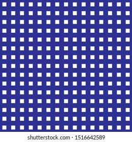 Tileable artistic vibrant blue quadrangle shape spliced form template. Trendy dark indigo cubic carpet element. Bright cobalt color fashion modular mesh retro techno style creative repeat recurring fo