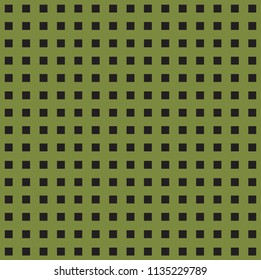 Tileable artistic vibrant olive quadrangle shape spliced form template. Trendy green cubic carpet element. Bright khaki color fashion modular mesh in techno style creative repeat recurring fond design