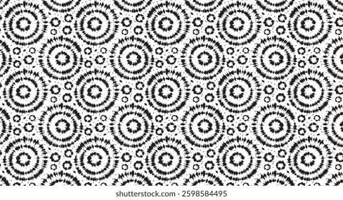 Tileable black and white pattern. Broken plaster wall effect. Grunge worn damask texture design. Distressed fabric texture. Overlay texture design. Vector illustration. Eps10.