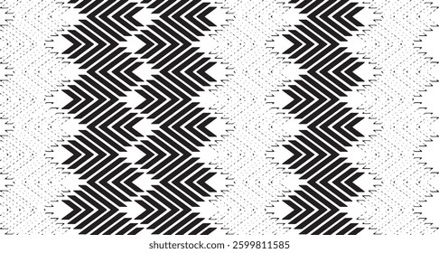 Tileable black and white pattern. Broken plaster wall effect. Grunge worn damask texture design. Distressed fabric texture. Overlay texture design. Vector illustration. Eps10.