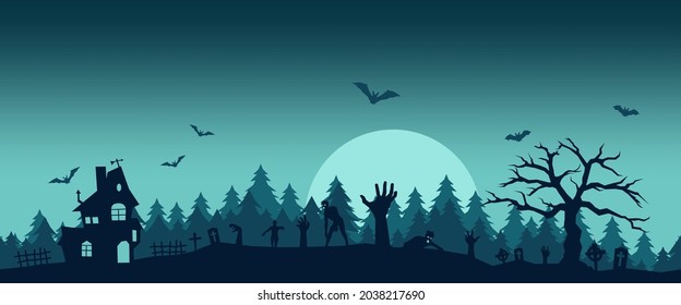 Tileable Colourfull Halloween Background Cartoon Scene