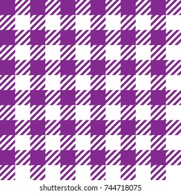 Tileable endless abstract rug bright violet color straight line template in old simple rural country classical style. Repetition of vibrant stripes. Close-up top detail view